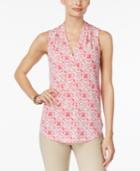 Charter Club Petite Printed Surplice Top, Only At Macy's