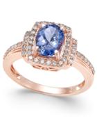 Tanzanite (1-1/8 Ct. T.w.) And Diamond (1/3 Ct. T.w.) Ring In 14k Rose Gold