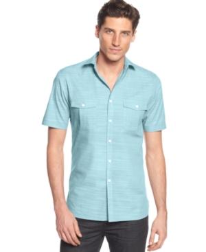 Alfani Warren Short Sleeve Textured Shirt