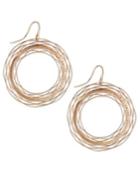 Sis By Simone I Smith Eternity Stretch Circle Drop Earrings In 14k Rose Gold Over Sterling Silver