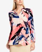 Vince Camuto Printed V-neck Tunic