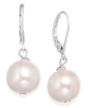 Charter Club Silver-tone Imitation Pearl Drop Earrings