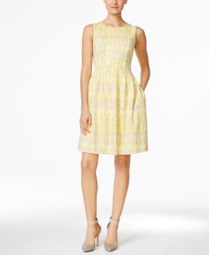 Calvin Klein Printed Fit & Flare Scuba Dress