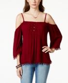 American Rag Cold-shoulder Crochet Top, Only At Macy's