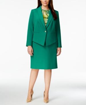 Tahari Asl Plus Size Shawl-collar Skirt Suit