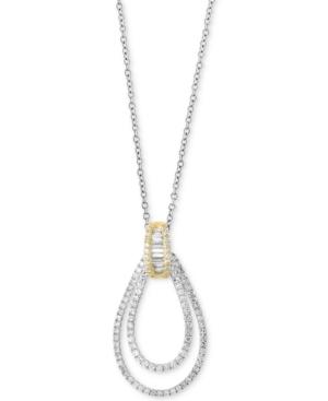 Duo By Effy Diamond Two-tone Teardrop Pendant Necklace (1/2 Ct. T.w.) In 14k Gold And White Gold