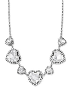 Thalia Sodi Silver-tone Crystal Heart Necklace, Only At Macy's