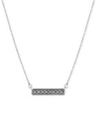 Lucky Brand Silver-tone Pave Bar Pendant Necklace