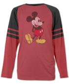Jem Men's Mickey Mouse Standing Graphic-print Raglan-sleeve T-shirt