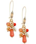 Inc International Concepts Gold-tone Pink Beaded Cluster Drop Earrings, Only At Macy's