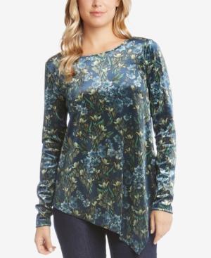 Karen Kane Asymmetrical Velvet Top