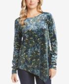 Karen Kane Asymmetrical Velvet Top
