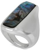 Robert Lee Morris Soho Silver-tone Abalone-look Sculptural Statement Ring