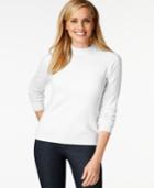 Karen Scott Mock Turtleneck Long-sleeve Sweater, Only At Macy's