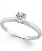 Certified Diamond Solitaire Engagement Ring (1/3 Ct. T.w.) In 18k White Gold