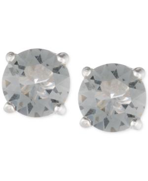Anne Klein Silver-tone Dark Crystal Stud Earrings