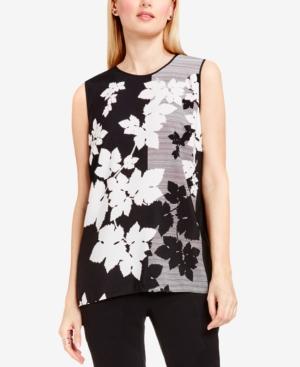 Vince Camuto Mixed-print High-low Top