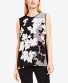 Vince Camuto Mixed-print High-low Top