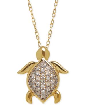 Diamond Turtle Pendant Necklace (1/10 Ct. T.w.) In 10k Gold