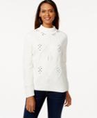 Alfred Dunner Petite Embellished Cable-knit Sweater
