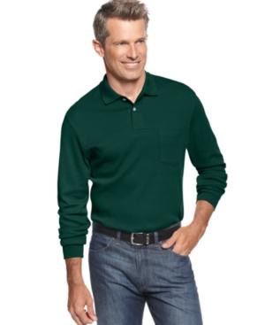 John Ashford Long Sleeve Interlock Polo Shirt