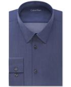 Calvin Klein X Extra Slim-fit Stretch Navy Chambray Solid Dress Shirt