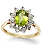 Peridot (1-3/8 Ct. T.w.) And Diamond Accent Ring In 14k Gold