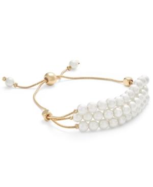 Charter Club Gold-tone Imitation Pearl Slider Bracelet, Only At Macy's