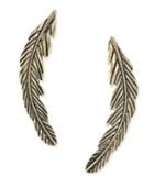 Silver-tone Feather Crawler Earrings