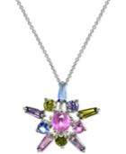 Giani Bernini Multicolor Cubic Zirconia Starburst Pendant Necklace In Sterling Silver, Only At Macy's