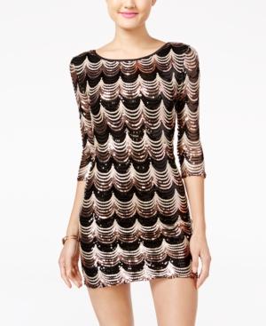 Crystal Doll Juniors' Sequined Bodycon Dress