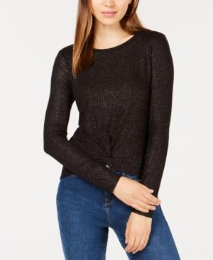 Planet Gold Juniors' Twist-front Long-sleeve Top
