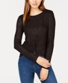 Planet Gold Juniors' Twist-front Long-sleeve Top