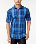 Alfani Red Dante Slim-fit Plaid Short-sleeve Shirt, Only At Macy's