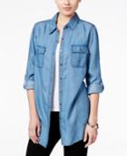 Style & Co. Denim Front-pocket Tunic Shirt, Only At Macy's