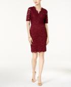 Ellen Tracy Short-sleeve Lace Sheath Dress