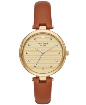 Kate Spade New York Women's Varick Cognac Leather Strap Watch 36mm