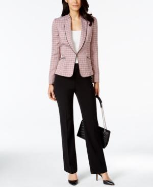 Tahari Asl Pipe-trim Tweed Pantsuit