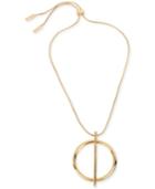 Kenneth Cole New York Gold-tone Geometric Circle Adjustable Slider Pendant Necklace