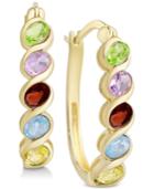 Multi-gemstone Hoop Earrings (1-5/8 Ct. T.w.) In 18k Gold-plated Sterling Silver (also In Peridot, Rhodolite Garnet, Citrine, Blue Topaz & Amethyst)