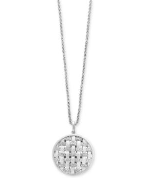 Balissima By Effy Diamond Weave Disc Pendant Necklace (1/4 Ct. T.w.) In Sterling Silver