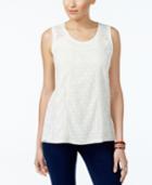Style & Co Lace Embroidered Top, Created For Macy's