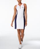 Fila Crystal Striped Mesh-trimmed Dress