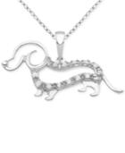 Diamond Dog 18 Pendant Necklace (1/10 Ct. T.w.) In Sterling Silver