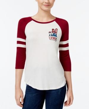 Rebellious One Juniors' Peace Graphic Raglan