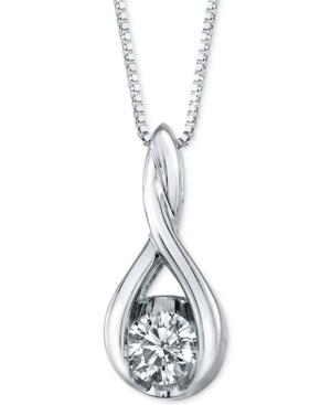 Sirena Diamond Twist Pendant 18 Necklace In 14k White Gold (5/8 Ct. T.w.)