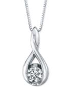 Sirena Diamond Twist Pendant 18 Necklace In 14k White Gold (5/8 Ct. T.w.)