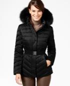Jones New York Faux-fur-trim Quilted Down Coat