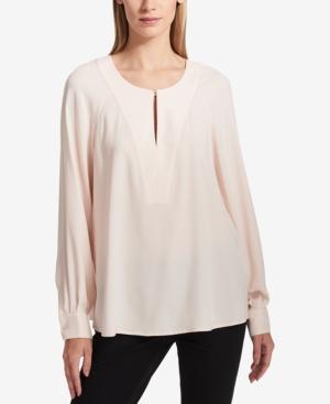 Dkny Satin Keyhole Top