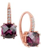 Rhodolite (6 Ct. T.w.) & Diamond Accent Drop Earrings In 14k Rose Gold